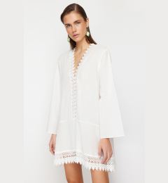 Снимка на Trendyol White Mini Woven Lace Detailed Beach Dress