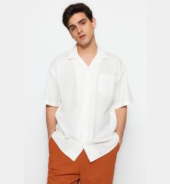 Снимка на Trendyol White Oversize Fit Summer Cotton Shirt