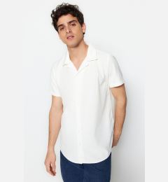 Снимка на Trendyol White Regular Fit Open Collar Summer Shirt