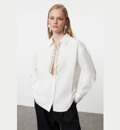 Снимка на Trendyol White Shirt Collar Stone Shirt