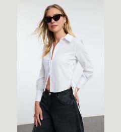 Снимка на Trendyol White Tie Detailed Woven Shirt