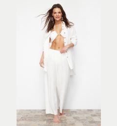 Снимка на Trendyol White Woven Slit Trousers