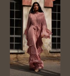 Снимка на Trendyol X AI Pink Ruffle Belted Evening Dress