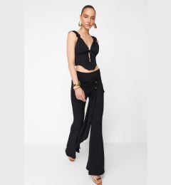 Снимка на Trendyol X Zeynep Tosun Black Knitted Trousers with Accessory Detail