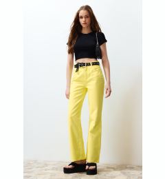 Снимка на Trendyol Yellow High Waist Wide Leg Jeans