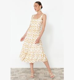 Снимка на Trendyol Yellow Waist Opening Midi Woven Brode Dress