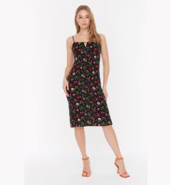 Снимка на Trendyol черен дребничка Strappy яка подробни тъкани тъкани рокля