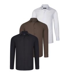 Снимка на TRIPLE SET G726 DEWBERRY SHIRT-BLACK-WHITE-COFFEE