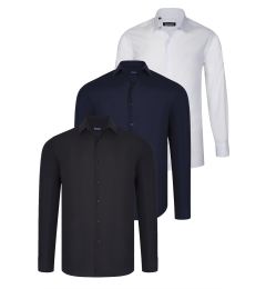 Снимка на TRIPLE SET G726 DEWBERRY SHIRT-BLACK-WHITE-NAVY BLUE