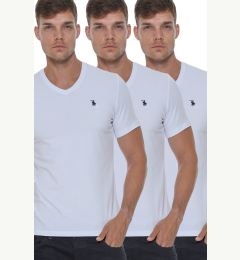 Снимка на TRIPLE SET T8568 DEWBERRY V-NECK MEN'S T-SHIRT-WHITE-WHITE-WHITE