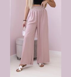 Снимка на Trousers with a wide elastic waistband in dark pink colour