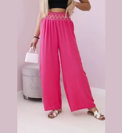 Снимка на Trousers with a wide elastic waistband in pink color