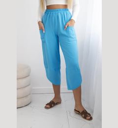 Снимка на Turquoise trousers with wide legs and pockets