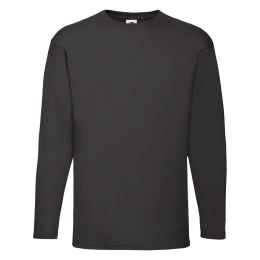 Снимка на Valueweight Men's Black Long Sleeve T-Shirt Fruit of the Loom