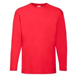 Снимка на Valueweight Men's Red Long Sleeve T-shirt Fruit of the Loom