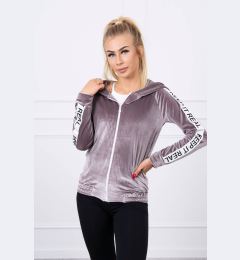 Снимка на Velour hoodie in grey colour