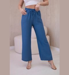 Снимка на Viscose wide denim trousers