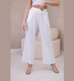 Снимка на Viscose wide ecru trousers