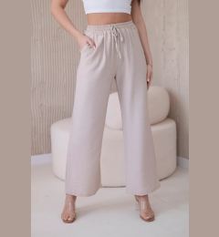 Снимка на Viscose wide trousers in dark beige color