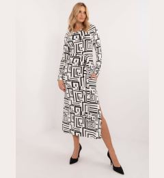 Снимка на White and black midi dress with print and belt