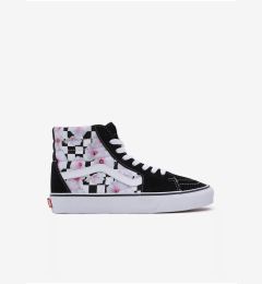 Снимка на White and Black Women's Flowered Sneakers with Leather Details VANS SK8-Hi - Ladies