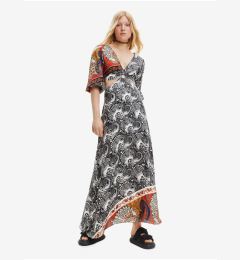 Снимка на White and Black Women's Patterned Maxi-Dresses with Necklines Desigual Sirsal - Ladies