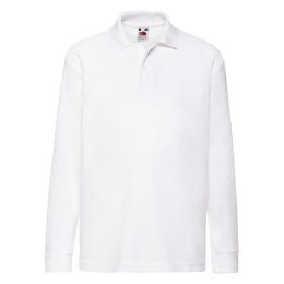 Снимка на White Long Sleeve Polo Shirt Fruit of the Loom