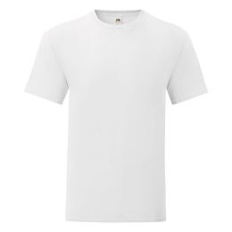 Снимка на White men's Iconic combed cotton t-shirt with Fruit of the Loom sleeve