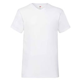 Снимка на White Men's T-Shirt Valueweight V-Neck Fruit of the Loom