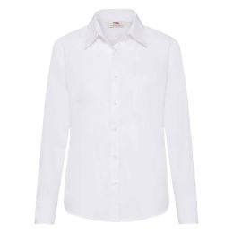 Снимка на White women's classic poplin shirt Fruit Of The Loom