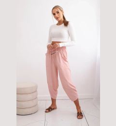 Снимка на Wide-leg trousers with pockets - dark powder pink