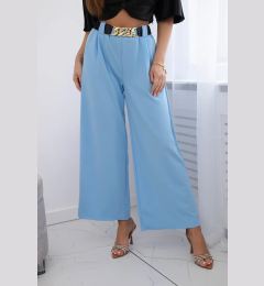 Снимка на Wide-leg viscose trousers in blue