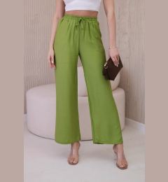 Снимка на Wide viscose trousers olive