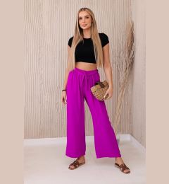 Снимка на Wide-waisted trousers in dark purple colour