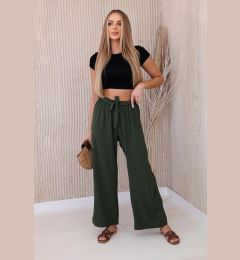 Снимка на Wide-waisted trousers in khaki