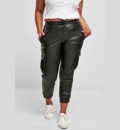 Снимка на Women's Cargo Pants Made of Faux Leather Black