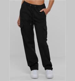 Снимка на Women's Cargo Twill High Waisted Trousers - Black