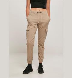 Снимка на Women's comfortable high-waisted tracksuit bottoms made of soft taupe