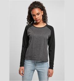 Снимка на Women's contrasting raglan long sleeves charcoal/black