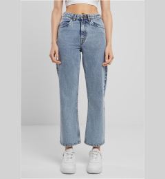 Снимка на Women's Cropped Straight Leg Jeans - Light Blue