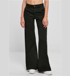 Снимка на Women's high-waisted wide-leg chino trousers in black