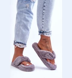 Снимка на Women's leather slippers Papcie gray Elma