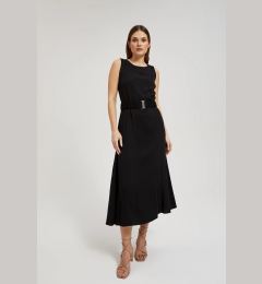 Снимка на Women's midi dress with belt MOODO - black