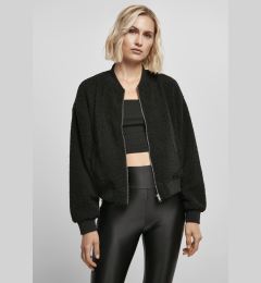 Снимка на Women's Oversized Jacket Sherpa Bomber Jacket Black