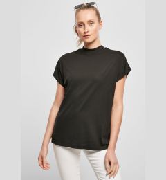 Снимка на Women's oversized viscose T-shirt with black sleeve