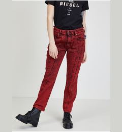 Снимка на Women's Red Straight Fit Jeans Diesel Joy - Women