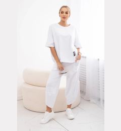 Снимка на Women's set blouse + trousers - white