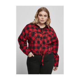 Снимка на Women's short oversized shirt black/red