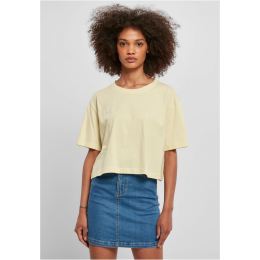 Снимка на Women's short oversized T-shirt in soft yellow color