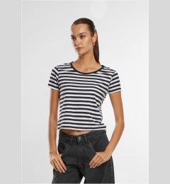 Снимка на Women's short T-shirt with stripes white/black